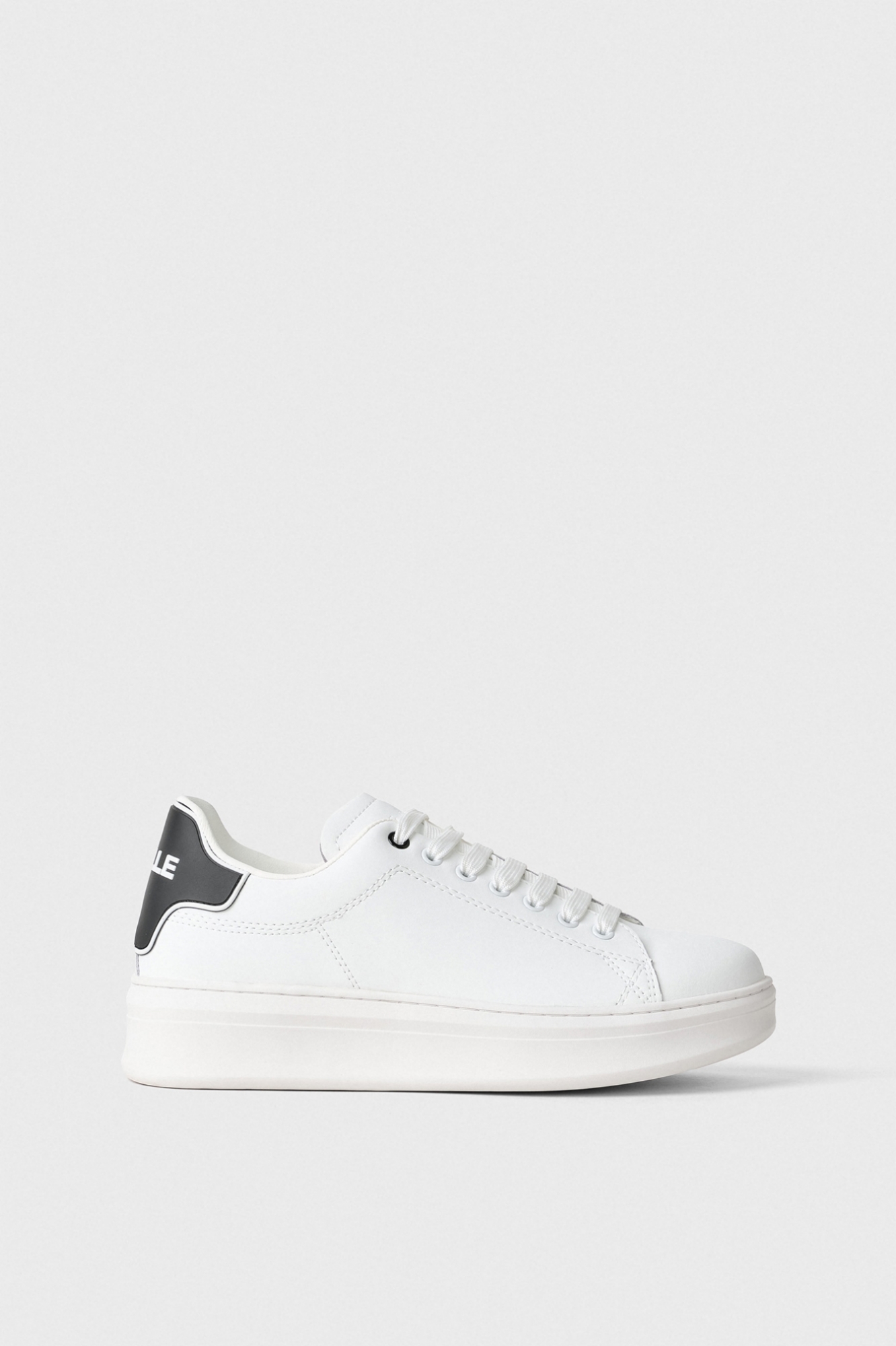 Sneakers Addict In Action Leather Con Back Part In Rubber • Bianco-Nero