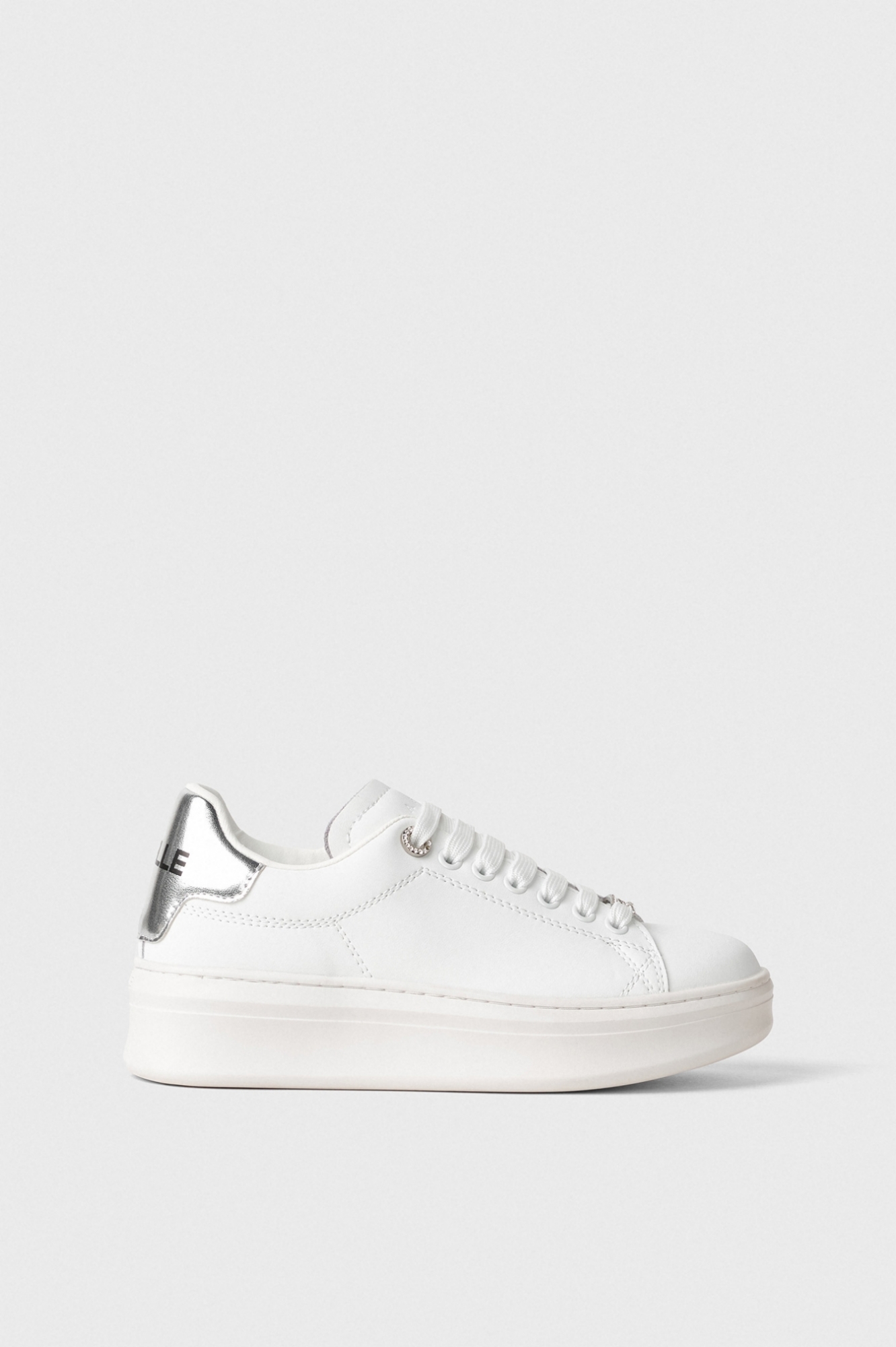 Sneaker Addict Passalaccio In Strass E Tallone In Laminato • Argento