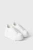Sneakers Addict Platform In Action Leather • Bianco