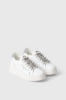 Sneakers New Addict In Action Leather Con Inserti In Glitter E Charms • Bianco