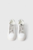 Sneakers New Addict In Action Leather Con Inserti In Glitter E Charms • Bianco