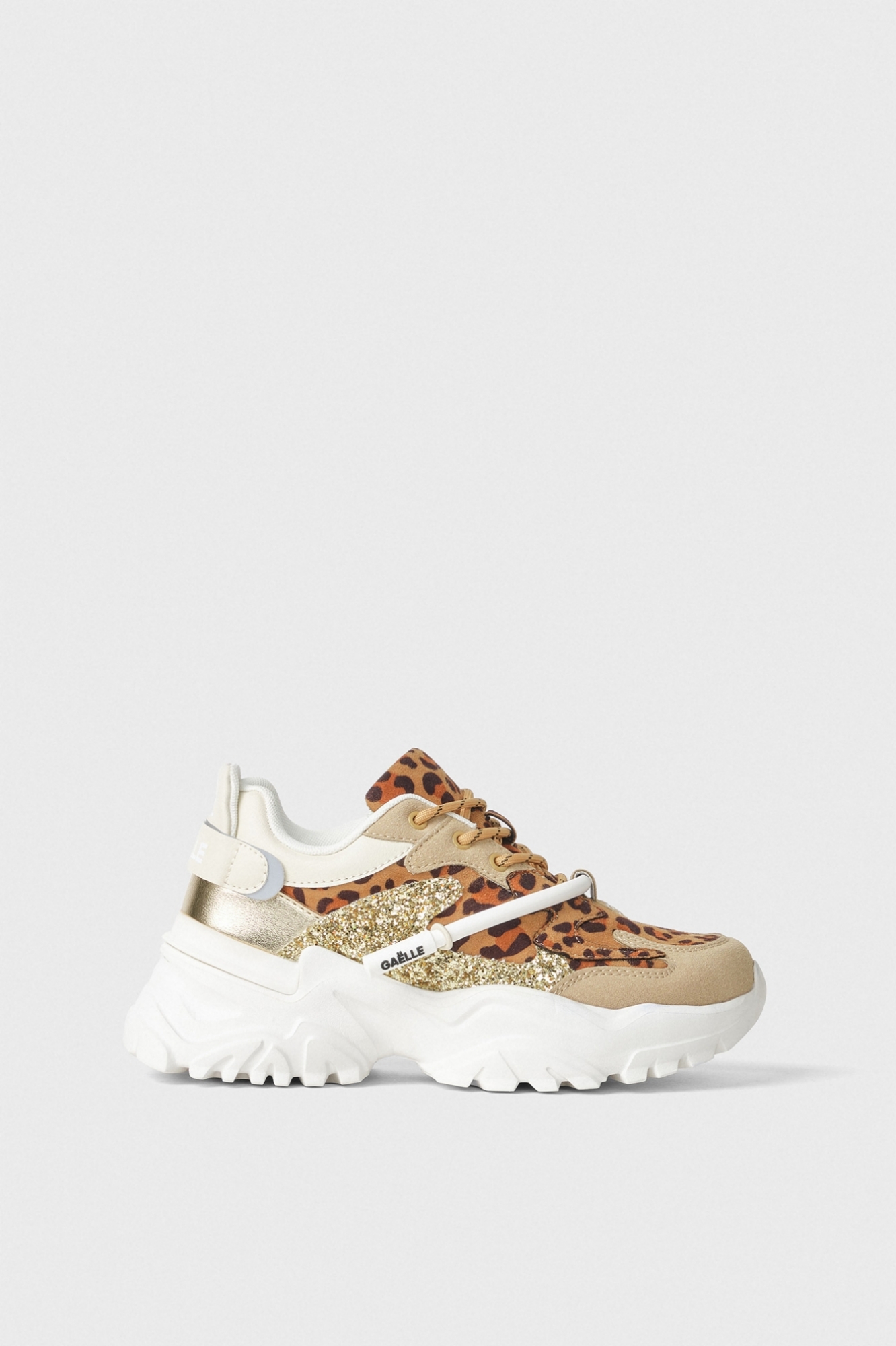 Sneakers Running Con Inserti Animalier • Animalier Beige