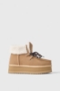 Eskimo Boots Basso In Suede Con Ecofur E Gros Stampato Sul Retro • Beige Cammello