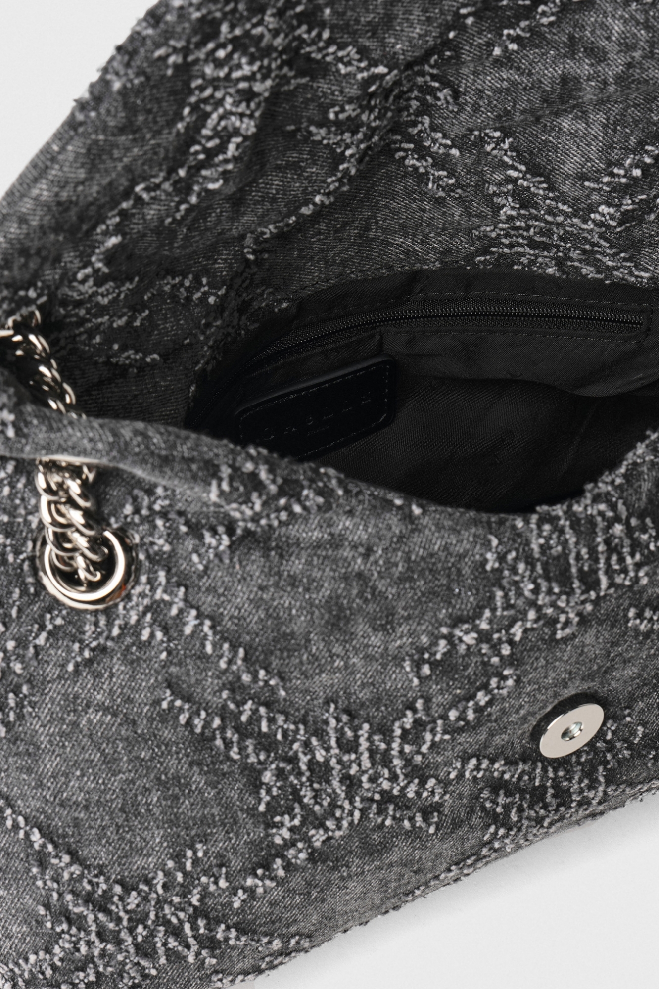 Regular Shoulder Strap Denim Sfrangiato • Nero