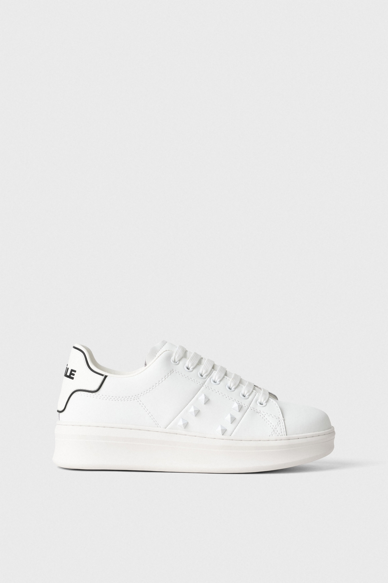 Sneakers Addict In Action Leather Con Inserto Piu Borchie • Bianco