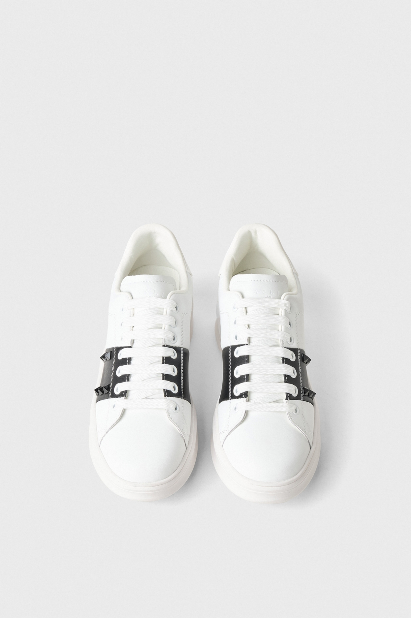 Sneakers Addict In Action Leather Con Inserto Piu Borchie • Nero