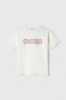 T-Shirt Girocollo Manica Corta Con Ricamo • Off White