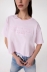 T-Shirt Crop Paricollo Mezza Manica • Rosa