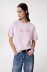 T-Shirt Paricollo Mezza Manica Con Ricamo • Rosa