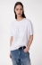 T-Shirt Paricollo Mezza Manica Con Appl. Strass • Bianco