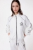 Felpa All Zip In Interlock Con Taglio Raglan E Aggiunta Di Piping Nero Ricamo Lato Cuore • Bianco