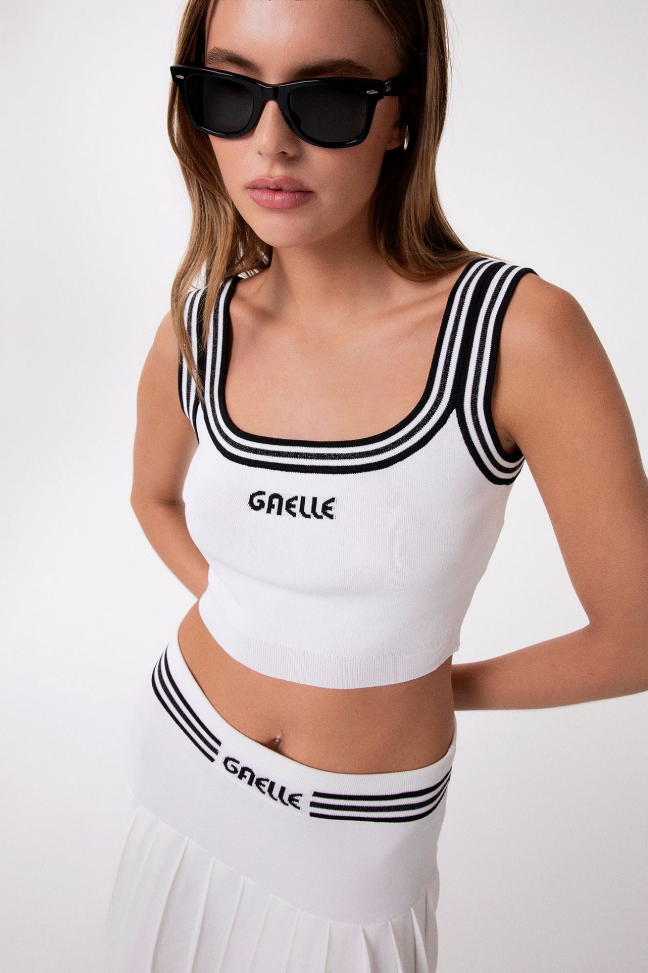 Crop Top In Maglia Dettaglio Rifiniture • Avorio