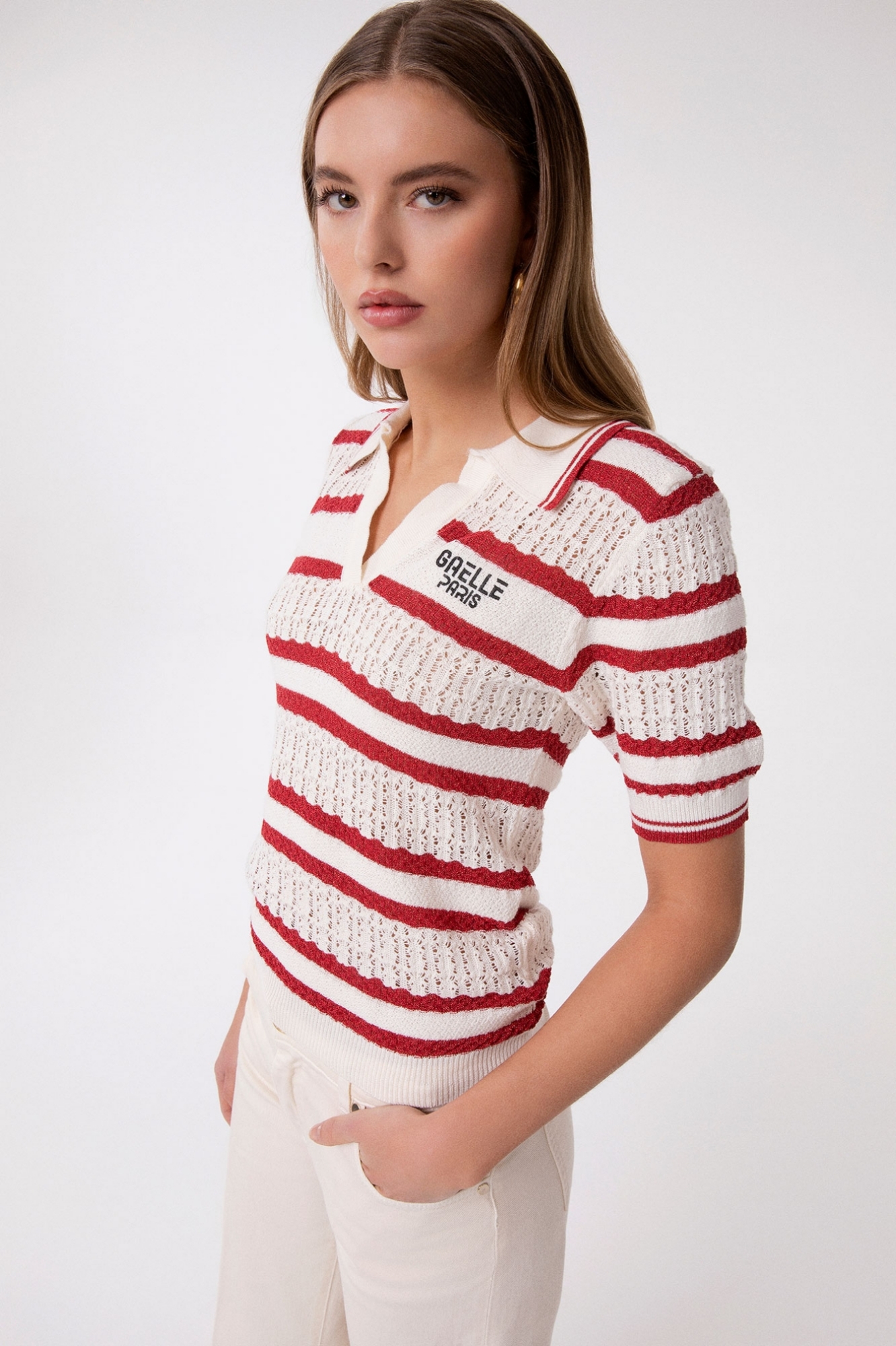 Polo In Maglia Punto Mosso • Rosso