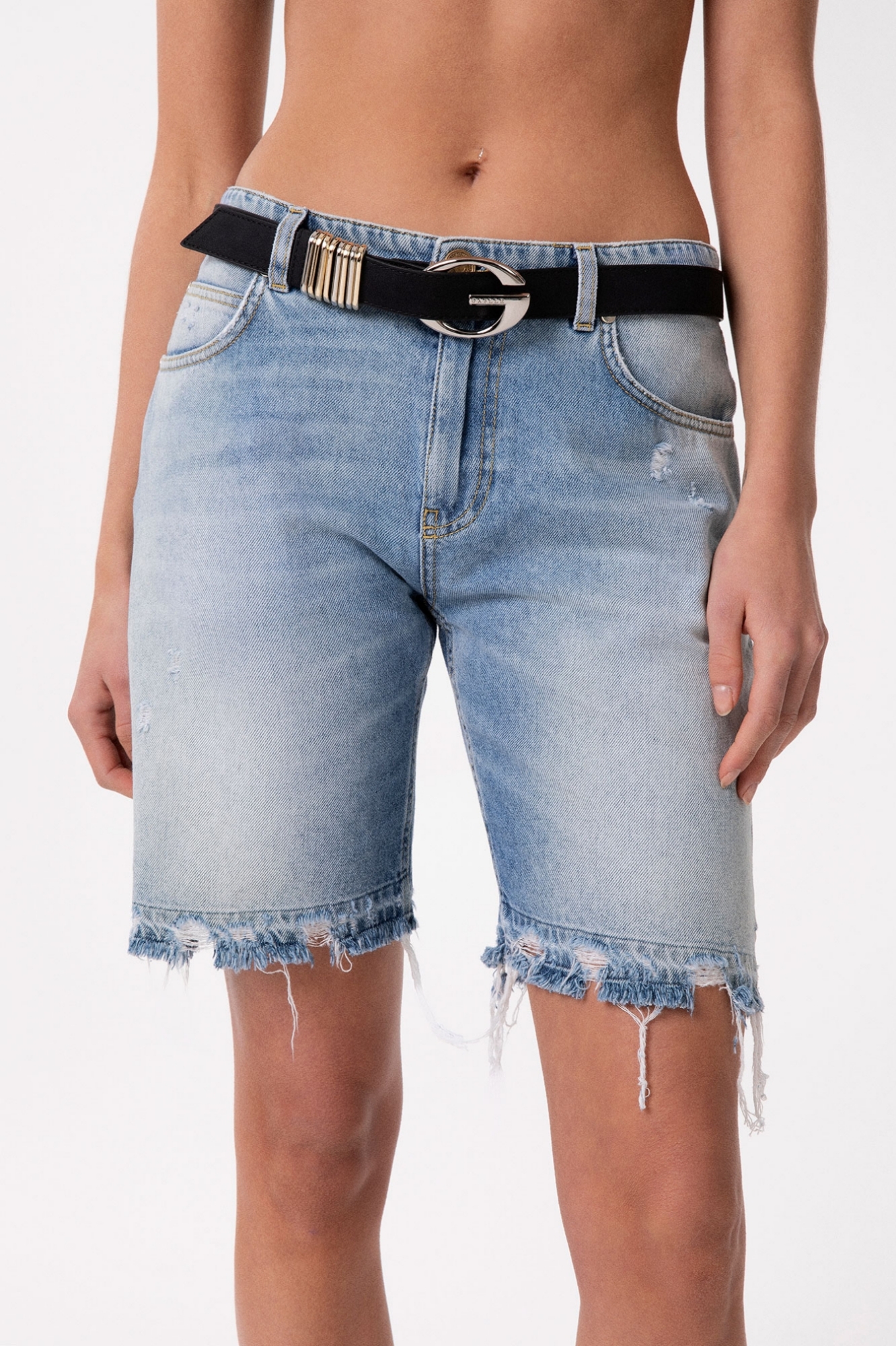 Bermuda Relax Con Spacchi Laterali • Blu