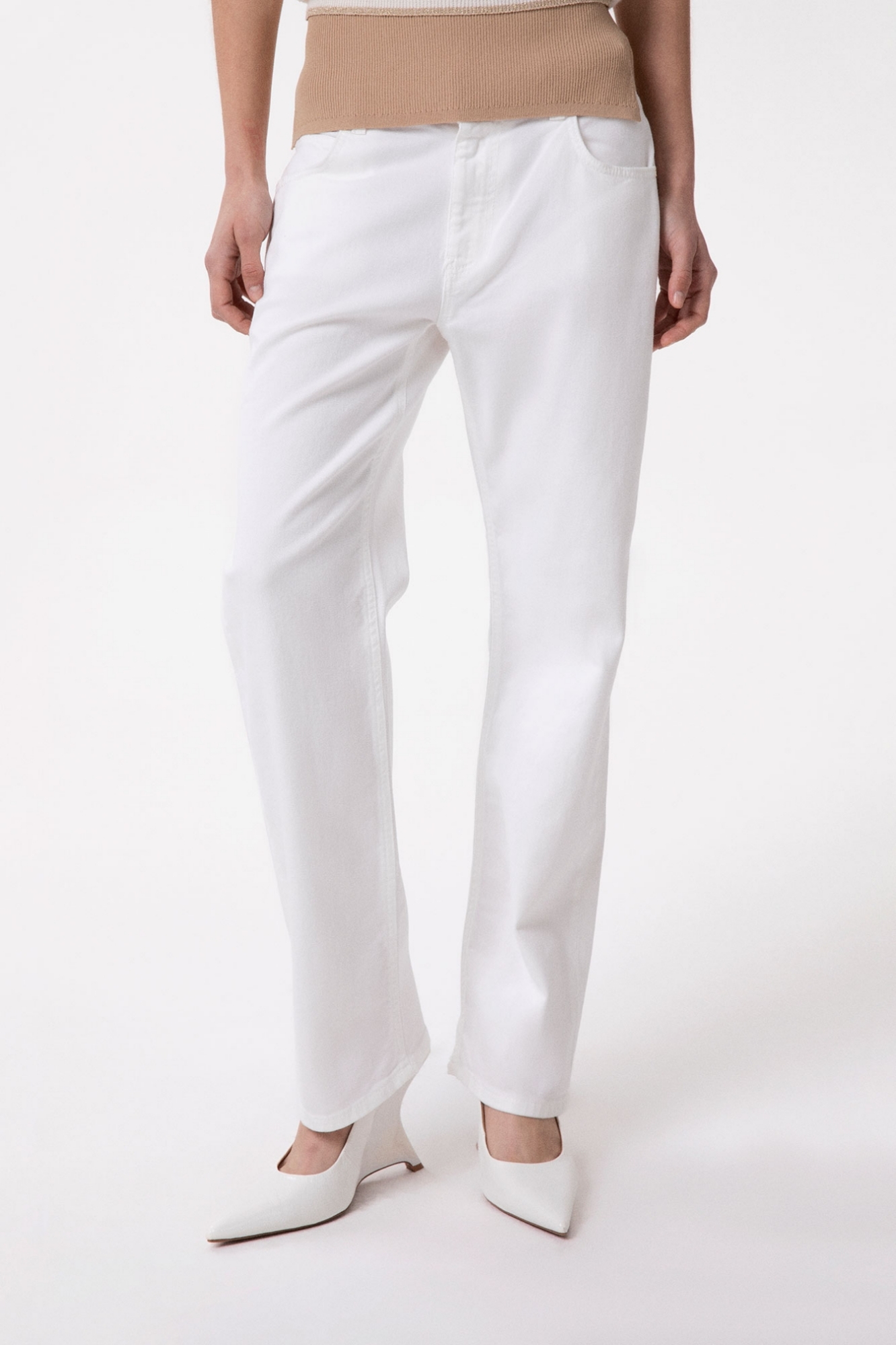 PANTALONE IN DENIM SLIM FIT CON MORSETTI LATERALI