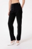 Pantalone Slim In Cady Con Morsetti Oro Su Cinto • Nero
