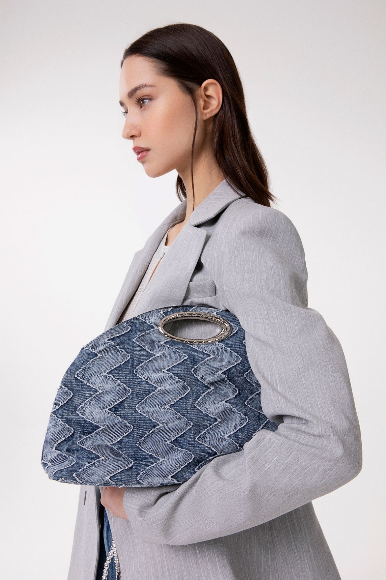 Maxi Pochette Denim • Blu