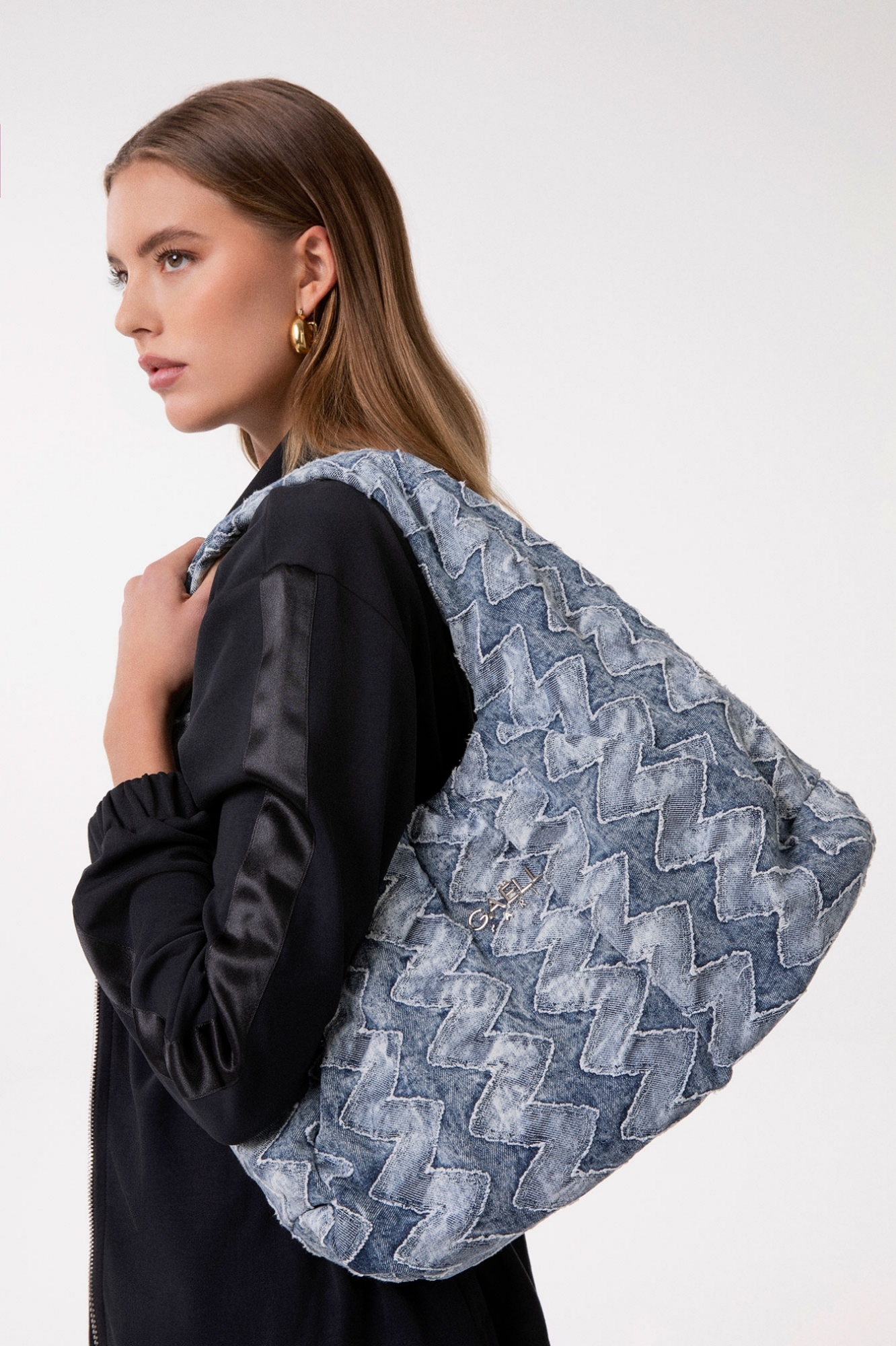 Maxi Shoulder Strap Denim • Blu