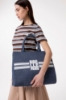 Maxi Shopper Banda Logo Denim • Blu