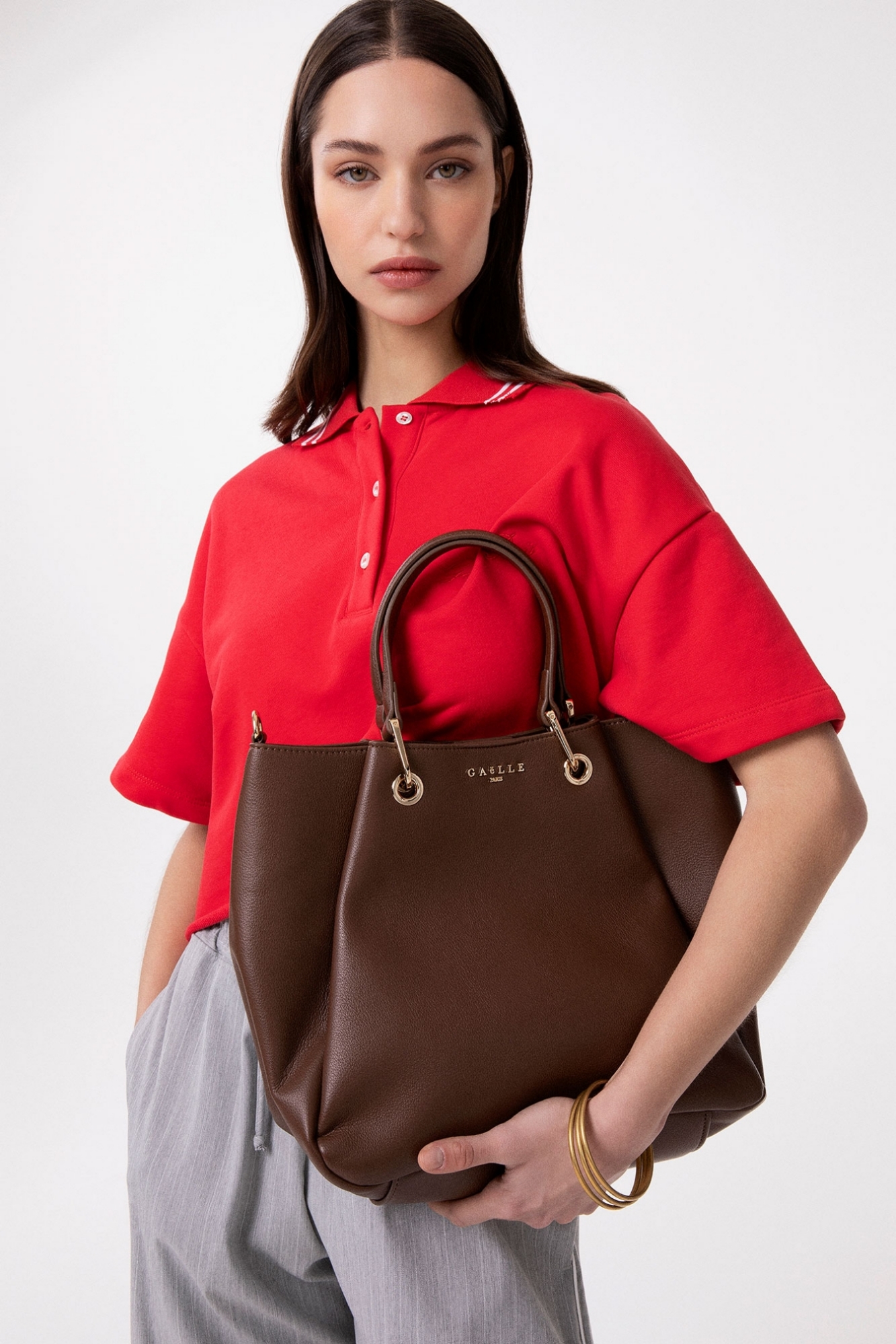 Maxi Hand Bag Con Tracolla Jacquard • Moka