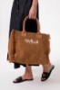 Maxi Shopper Ricamo Logo • Moka