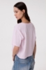 T-Shirt Crop Paricollo Mezza Manica • Rosa