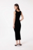 Abito Lungo Aderente Con Dettaglio Morsetto • Nero