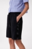 Short In Interlock Con Cinto Elasticato , Bandine In Raso Su Fianchi E Pendente G Silver • Nero