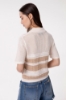 Polo In Maglia A Righe • Beige