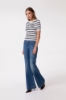 PANTALONE FLARE IN DENIM CON MORSETTI LATERALI