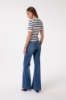 PANTALONE FLARE IN DENIM CON MORSETTI LATERALI