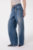 PANTALONE BOY IN DENIM CON MOSCHETTONE GIOIELLO