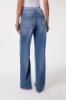 PANTALONE IN DENIM BOY LONG CON DOPPIA VITA IN POPELINE RIGATO