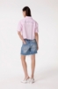 Short In Denim Con Doppia Vita In Popeline Rigato • Blu