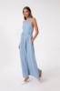 Maxi Abito Salopette In Denim • Blu