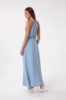 Maxi Abito Salopette In Denim • Blu