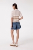 Short In Denim Con Morsetto Logato Sul Retro Tasca • Blu