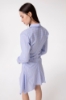 Abito Corto In Bastonetto Di Cotone Con Spalline • Azzurro