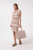 Maxi Shopper Ricamo Firma Rosa • Beige