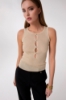 Picture of Lurex Knitted Top With Pendant • Beige