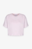 T-Shirt Crop Paricollo Mezza Manica • Rosa