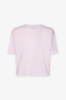 T-Shirt Crop Paricollo Mezza Manica • Rosa