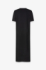 Abito Lungo In Jersey Paricollo Mezza Manica Con Spacco Laterale • Nero