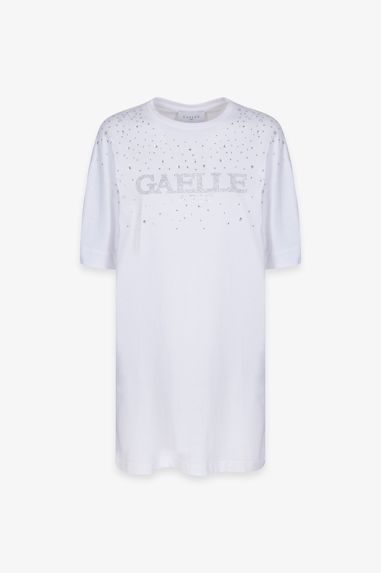 Abito Corto Paricollo Con Dettaglio Nodo Alla Manica • Bianco