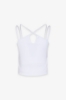 Canotta In Costina Con Spalline Sottili Con Applicazione • Bianco