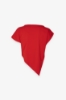 T-Shirt Asimmetrica Con Ricamo Lato Cuore • Rosso