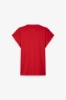 T-Shirt Paricollo Smanicata In Jersey Con Ricamo • Rosso