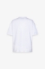 T-Shirt Paricollo Mezza Manica Con Dettaglio Tagli Su Spalle Applicazione Logo • Bianco