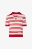 Polo In Maglia A Righe • Rosso