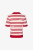 Polo In Maglia A Righe • Rosso